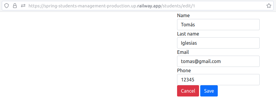 Edit student